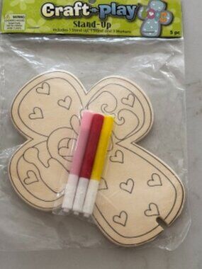 Craft n Play Wooden Butterfly Stand Up Paint Kit Kids DIY New